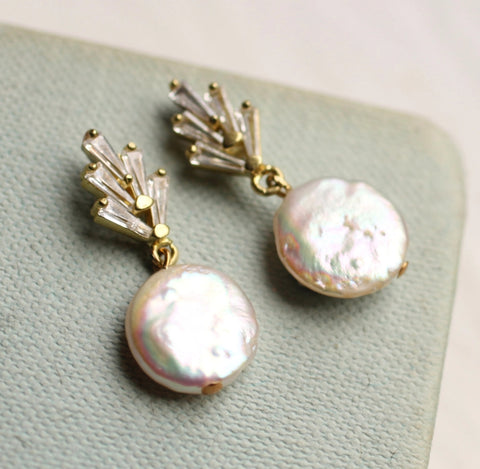 Art Deco Pearl Earrings