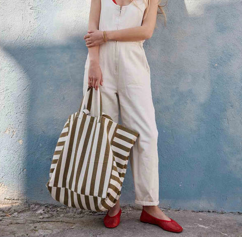 Green Stripe Tote