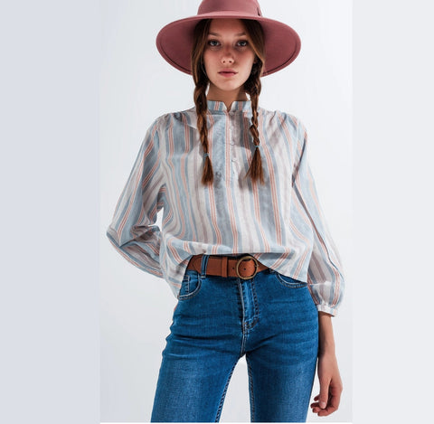 Grandad Stripe Blouse