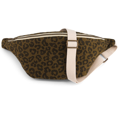 Olive Leopard Banana Bag