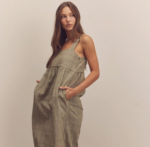 Olive Plaid Dress