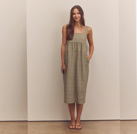 Olive Plaid Dress