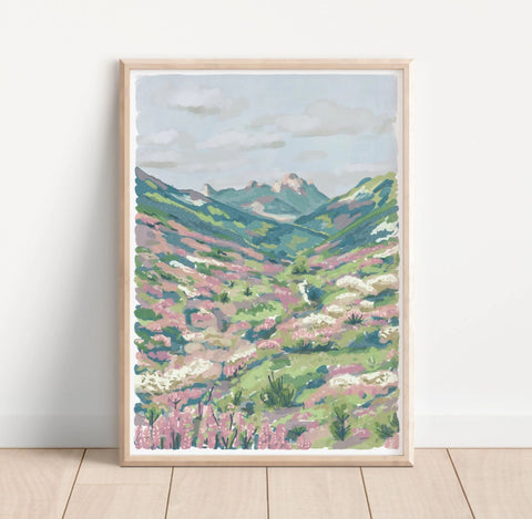 Pastel Mountains Landscape