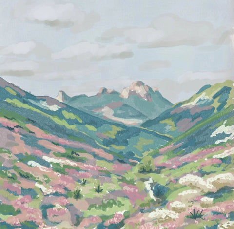 Pastel Mountains Landscape