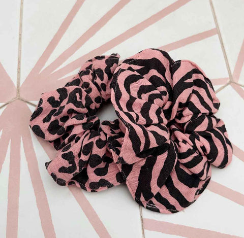 Zebra Pink Scrunchie
