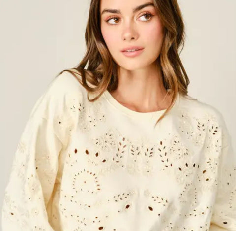 Cutwork Sweattop