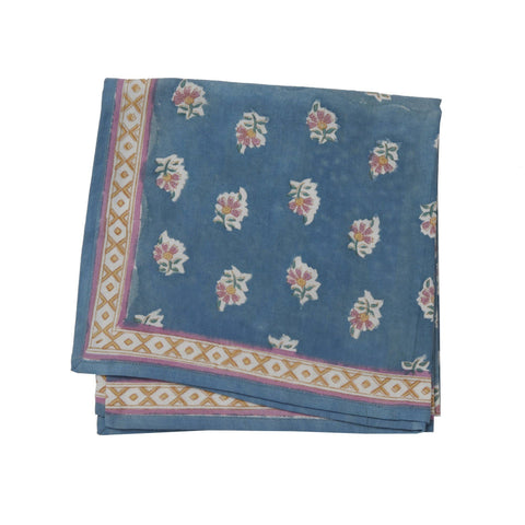 Scarf with indian flowers print BELSA BLUE ADULT