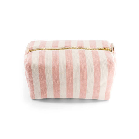 VIC STRIPED LIGHT PINK TOILET BAG