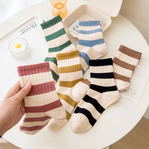 Versatile Stripe Socks - Casual Women's Daily Wear